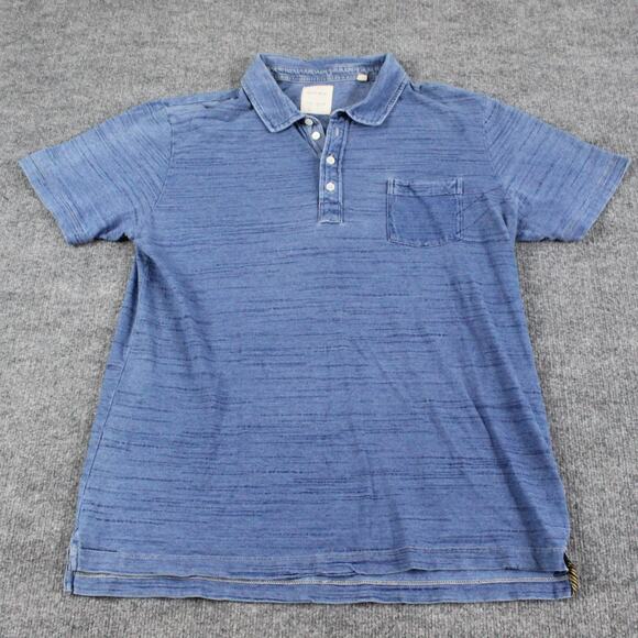 Billy Reid Shirt Mens XL Pensacola Polo Blue Cotton Short Sleeve Casual - Picture 1 of 9